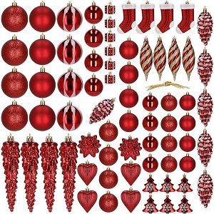 Billige røde plast julekugler